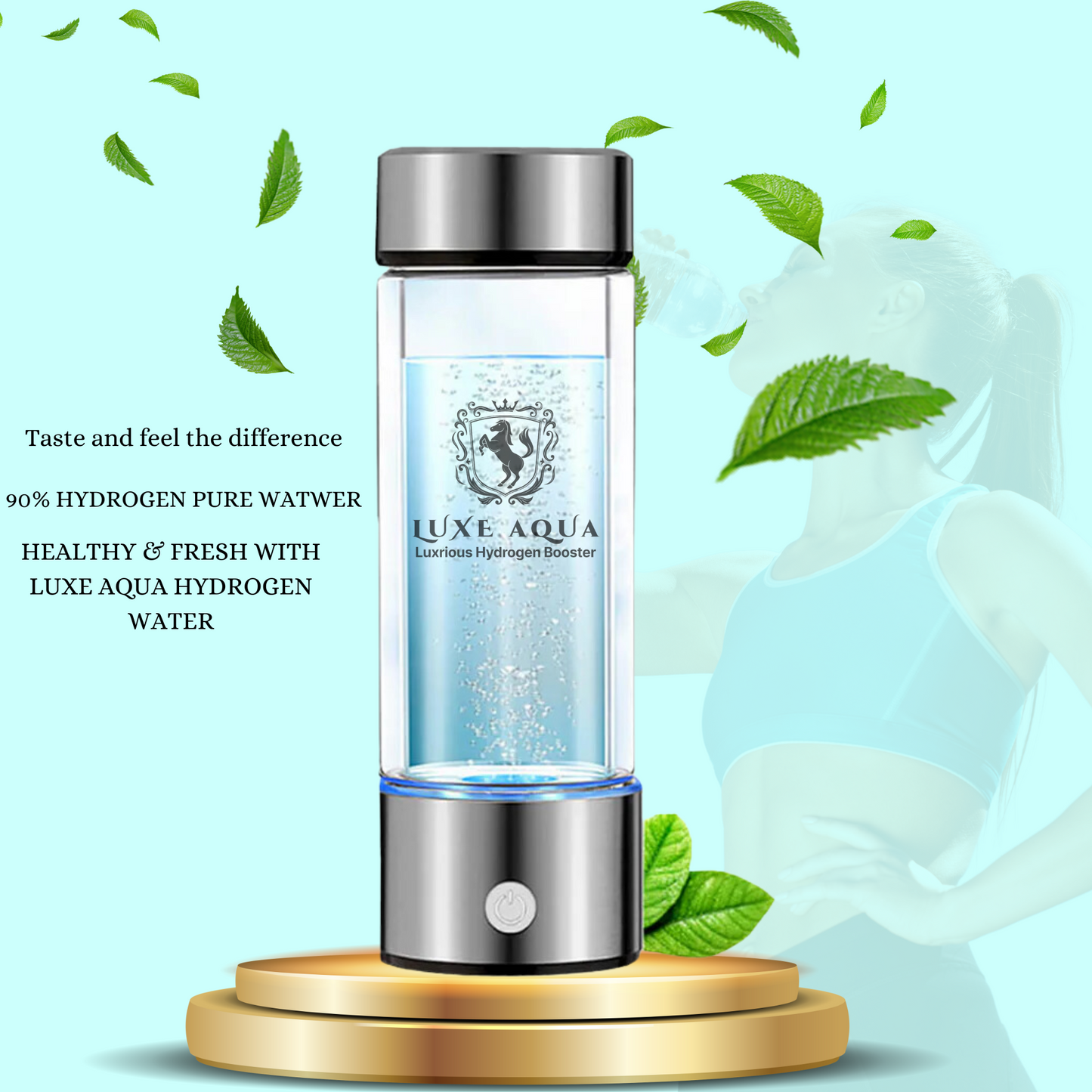 LUXE AQUA - Hydrogen Booster Water Bottle.