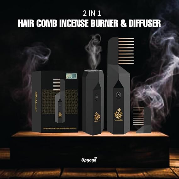 Electric Bukhoor Burner, Arabian  2 in 1, Usb Rechargeable Hair Comb