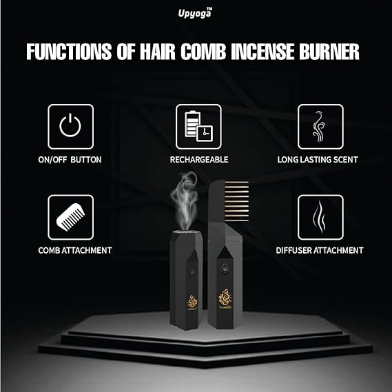 Electric Bukhoor Burner, Arabian  2 in 1, Usb Rechargeable Hair Comb