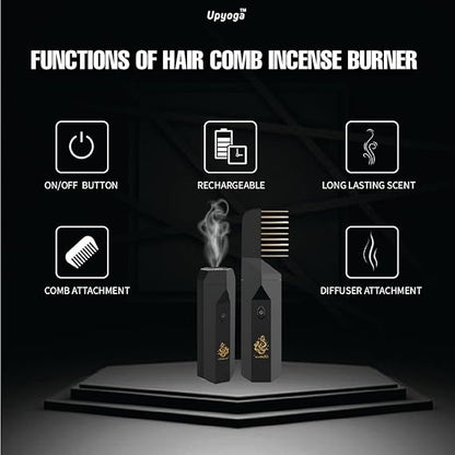 Electric Bukhoor Burner, Arabian  2 in 1, Usb Rechargeable Hair Comb