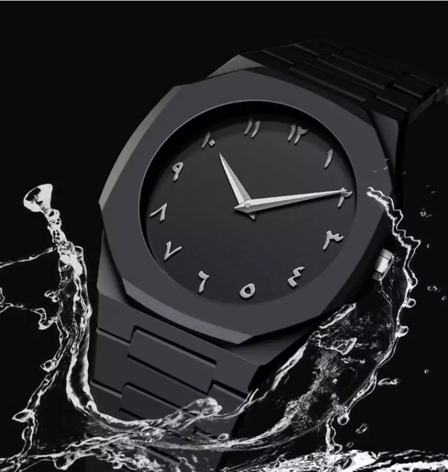Men's Waterproof Quartz Watch with Retro Arabic Dial and Soft Touch Strap